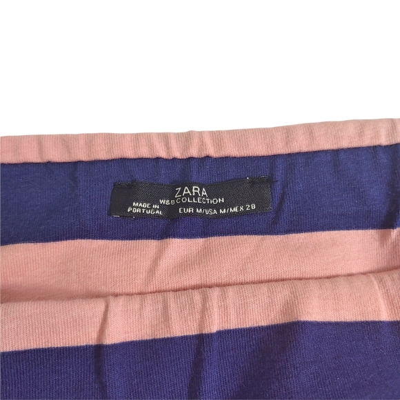 Zara Women's W & B Collection Women's Blue Pink Striped Pencil Skirt Size Medium - Picture 7 of 7